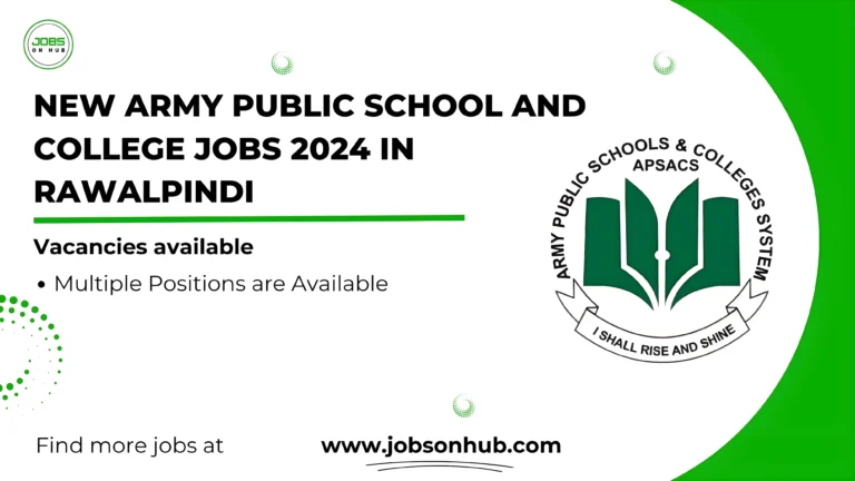 Army Public School and College Jobs 2024