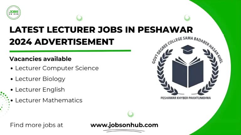 Lecturer Jobs In Peshawar 2024