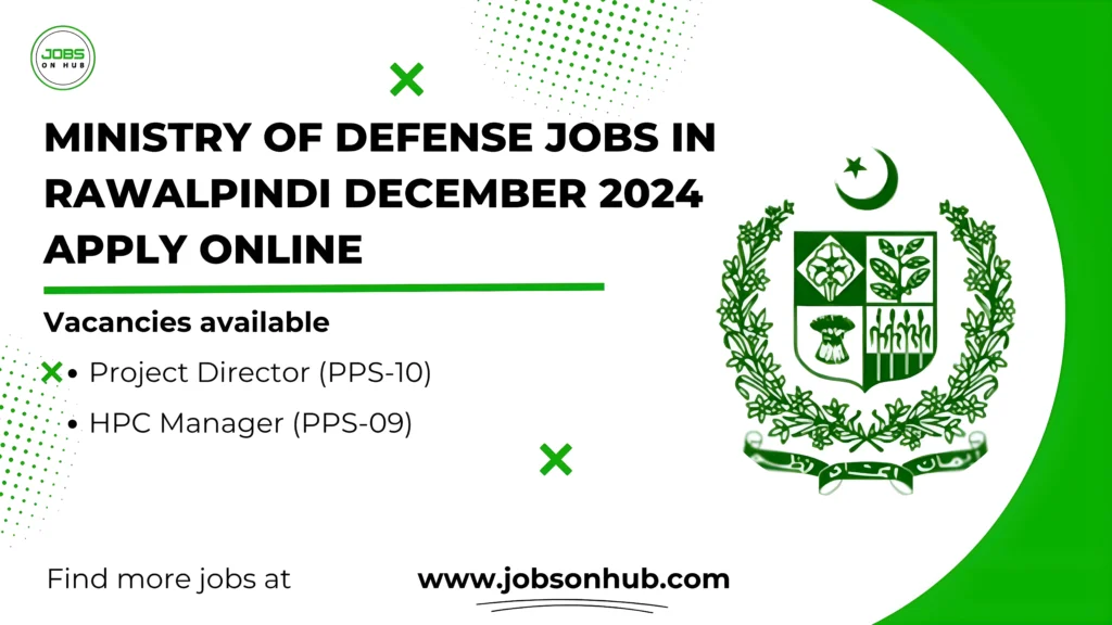 Ministry of Defense jobs in Rawalpindi December 2024 Apply Online