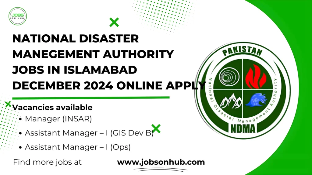 National Disaster Management Authority Jobs in Islamabad December 2024 Online Apply