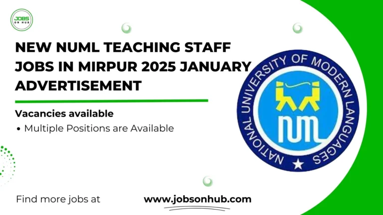 NUML Teaching Staff Jobs in Mirpur 2025