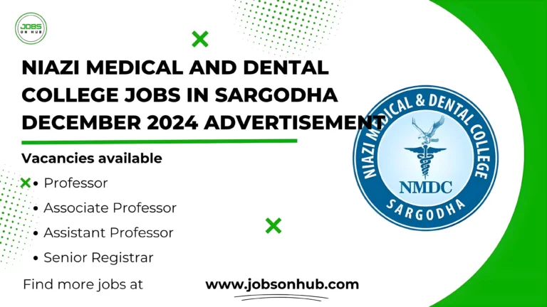 Niazi Medical and Dental College Jobs in Sargodha December 2024 Advertisement