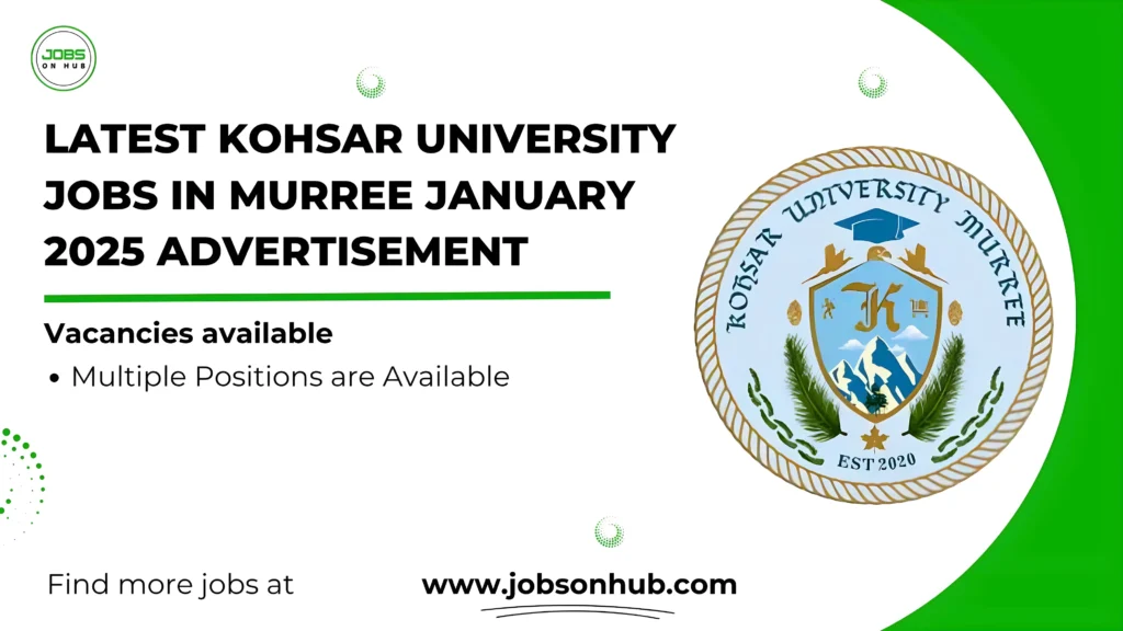 Kohsar University Jobs in Murree January 2025