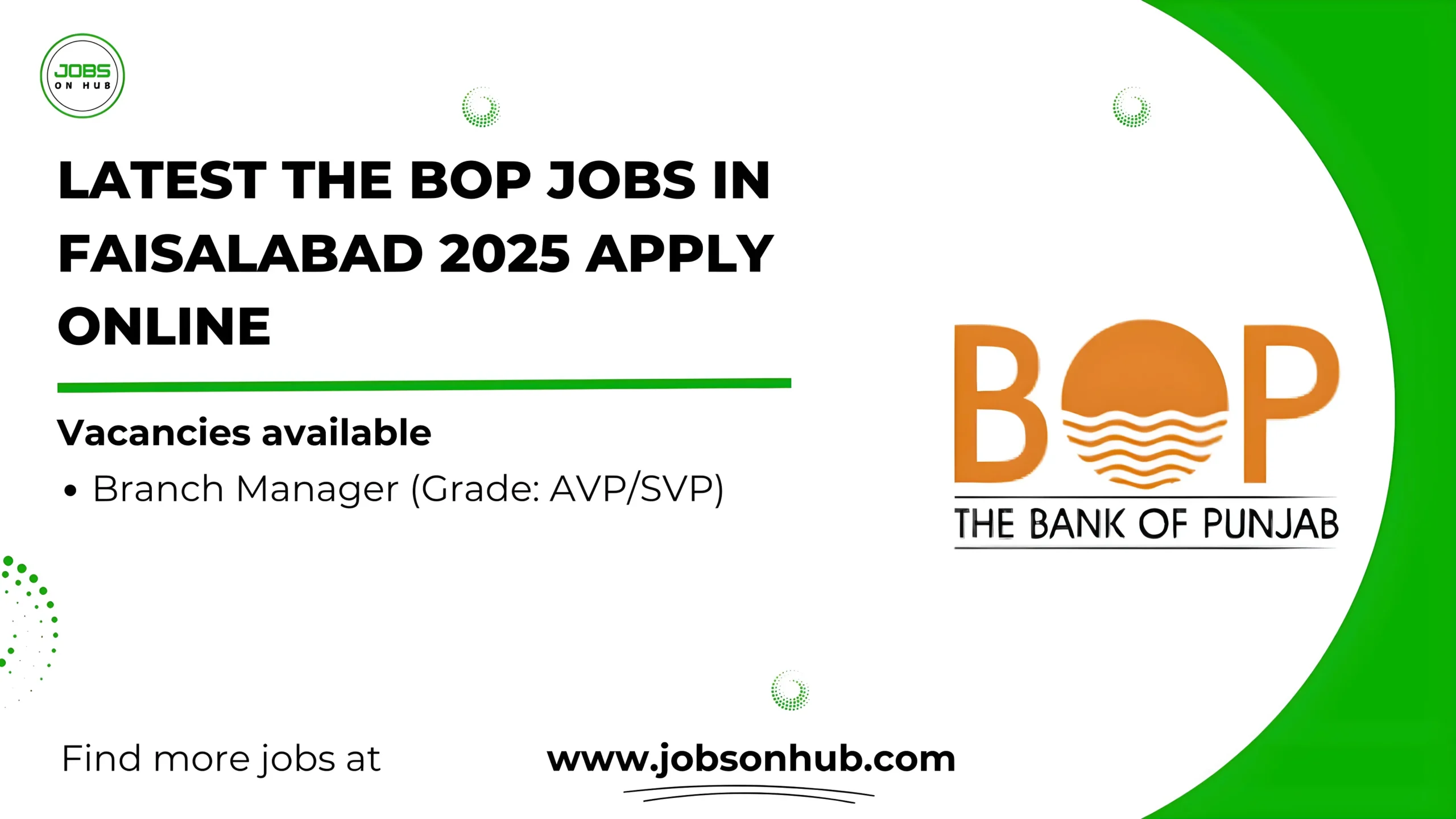 The BOP Jobs in Faisalabad 2025